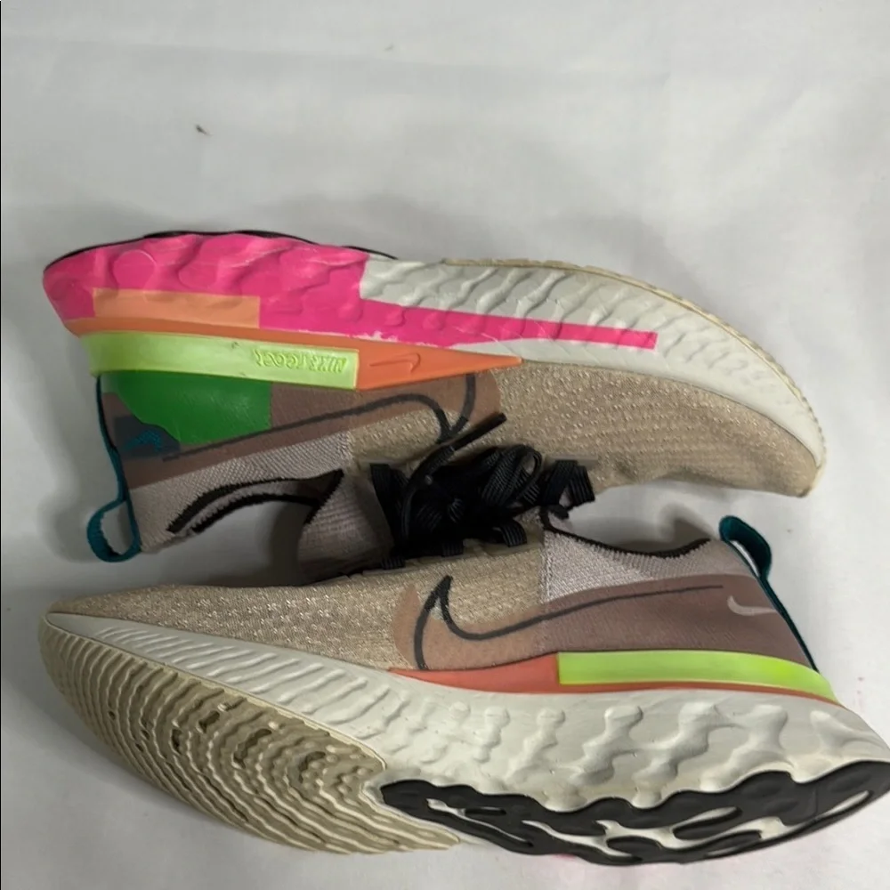 Nike Women's Athletic Shoes - Beige, Pink, Green
